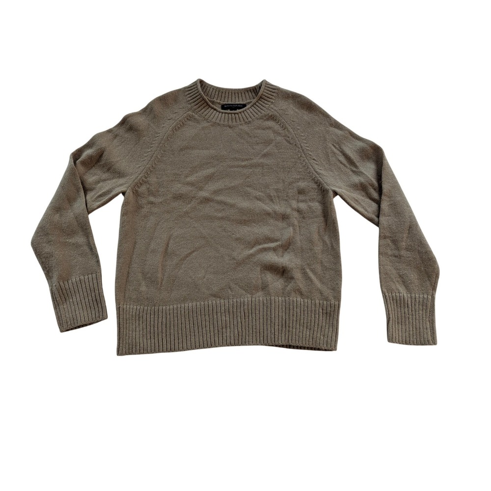 Banana Republic Sweater Womens S Tan Camel Crewneck Raglan Knit Quiet‎ Luxury